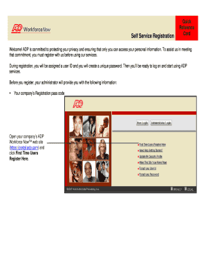 ADP Self Service Registration Card