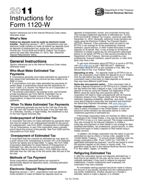 Instructions for Form 1120-W (2010)