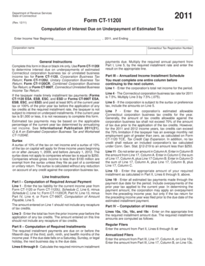Connecticut Form CT-1120I