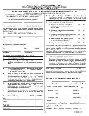 Fulton County Employment Application