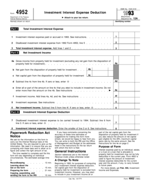 Form 4952 Investment Interest Expense Deduction