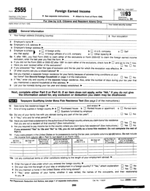 IRS Form 2555 Foreign Earned Income