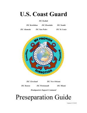 US Coast Guard Preseparation Counseling Checklist