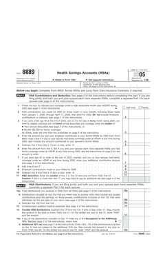 IRS Form 8889 2005