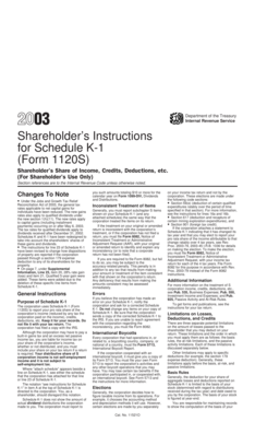 Shareholder’s Instructions for Schedule K-1 (Form 1120S)