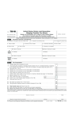 Form 706-NA US Estate Tax Return