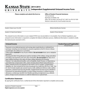 Independent Supplemental Untaxed Income Form