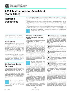2011 Instructions for Schedule A (Form 1040)