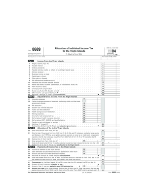 Form 8689 Tax Allocation to Virgin Islands
