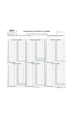 Form 945-A Annual Record of Federal Tax Liability