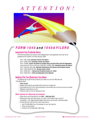 IRS Form 1040 Delay Notice