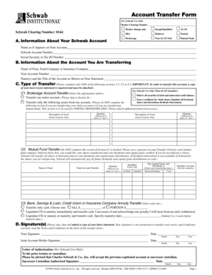 Schwab Account Transfer Form