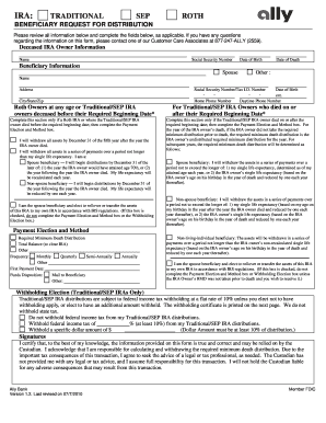 Traditional IRA Beneficiary Request for Distribution
