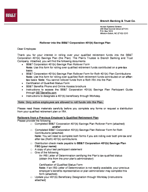 BB&T 401(k) Savings Plan Rollover Form