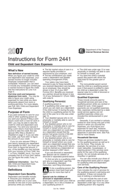 IRS Form 2441 Instructions
