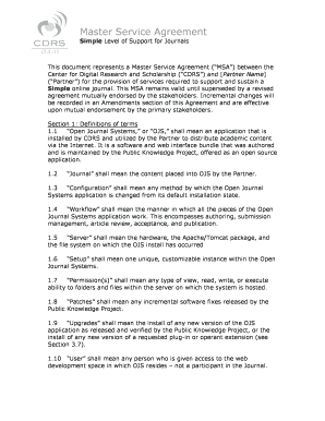 Service agreement format - Master Service Agreement - Center for Digital Research and ... - cdrs columbia