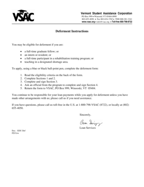 Education Related Deferment Request