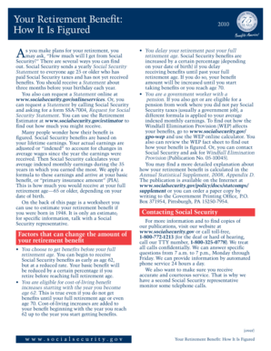 Social Security Retirement Benefit Calculation
