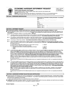 Economic Hardship Deferment Request Form