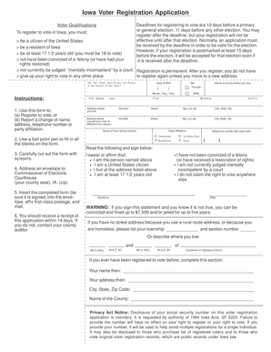 Iowa Voter Registration Application