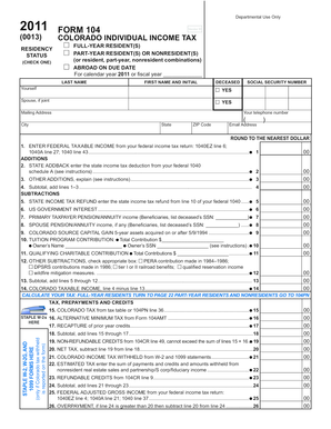 Colorado Individual Income Tax Form 104