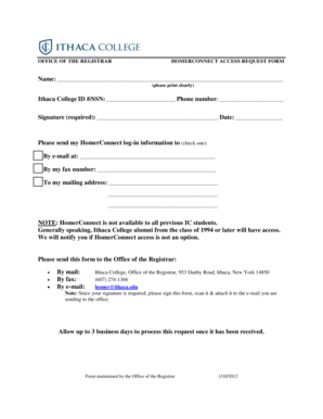 HomerConnect Access Request Form