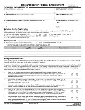 Declaration for Federal Employment Form