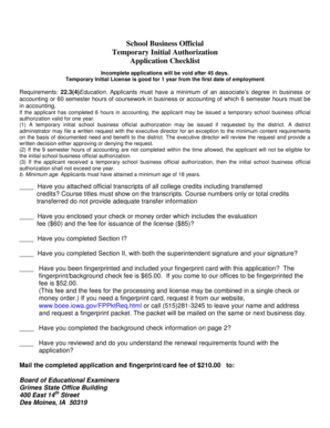 Discharge certificate from hospital pdf - School Business Official Temporary Initial Authorization Application ... - boee iowa