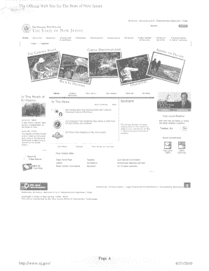 New Jersey Account Creation Form