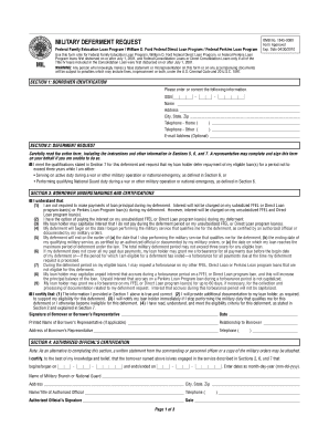Military Deferment Request Form