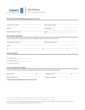 Gift of Shares Form