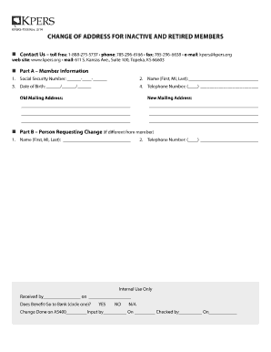 KPERS-700I Change of Address Form