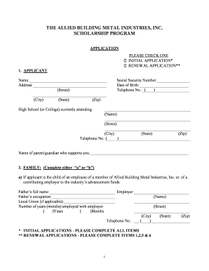 allied building scholarship form