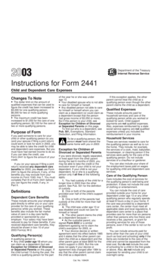 IRS Form 2441 Instructions