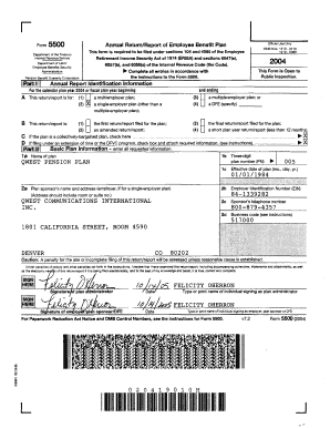 Form 5500 Annual Return/Report of Employee Benefit Plan