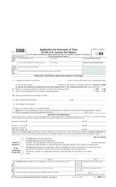 IRS Form 2350 2004