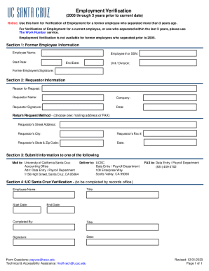 Employment Verification Form