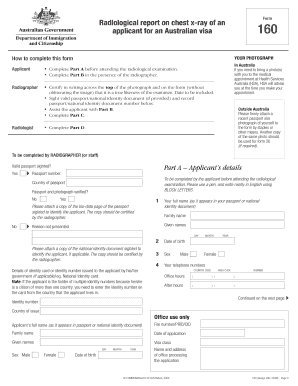 Australian Visa Chest X-Ray Form 160