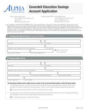 Coverdell Education Savings Account Application