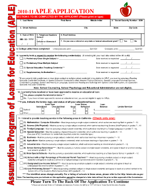 California APLE Application 2010-11