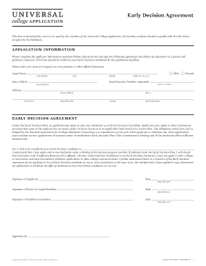 Early Decision Agreement