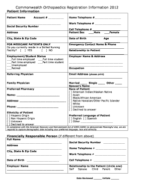 Commonwealth Orthopaedics Registration Form