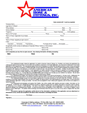 Credit Application Form