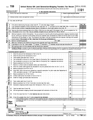 Form 709 US Gift Tax Return