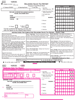 Oklahoma Sales Tax Report