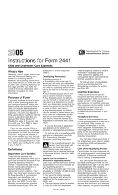 IRS Form 2441 Instructions
