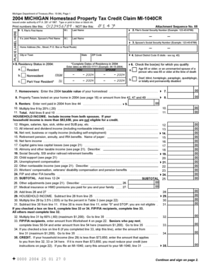 Michigan Homestead Property Tax Credit Claim Form