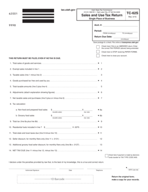 Utah Sales and Use Tax Return