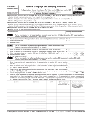 IRS Schedule C Form 990 or 990-EZ