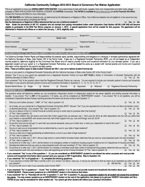 student fee waiver form ms word